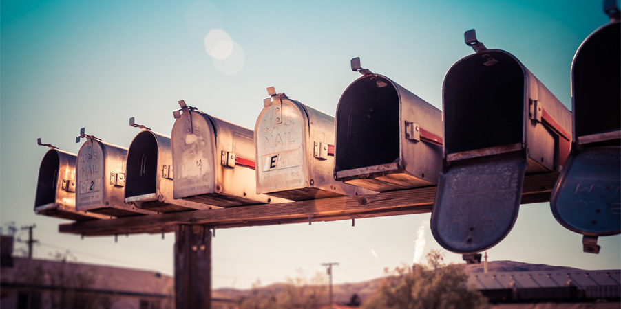 row of mailboxes